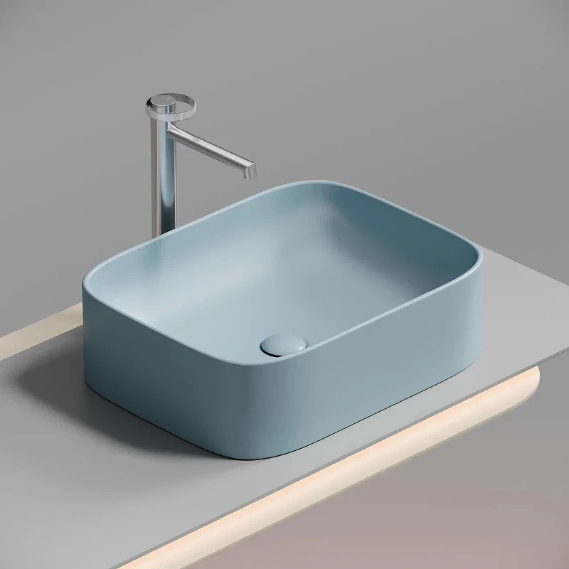 Раковина-чаша Ceramicanova Element 51 CN6052ML Голубая матовая фарфор накладная