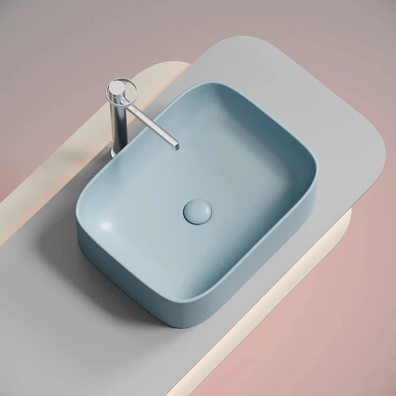 Раковина-чаша Ceramicanova Element 51 CN6052ML Голубая матовая фарфор накладная