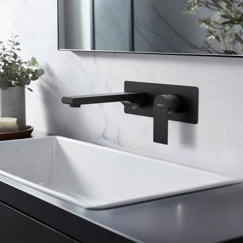 Смеситель для раковины Aquatek Лира AQ1413MB Черный матовый латунь встраиваемый