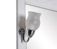 Зеркало ASB-Woodline Салерно 80 9691 со светильниками Белое с патиной Серебро массив дерева, стекло