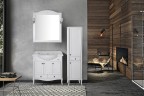 Зеркало ASB-Woodline Салерно 80 9691 со светильниками Белое с патиной Серебро массив дерева, стекло