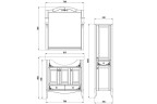 Зеркало ASB-Woodline Салерно 80 9691 со светильниками Белое с патиной Серебро массив дерева, стекло