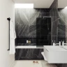 Шторка на ванну Maybah Glass MGV-82-5у 800x1400 в узком профиле Хром матовый стекло графитовое