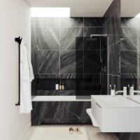 Шторка на ванну Maybah Glass MGV-82-5у 800x1400 в узком профиле Хром матовый стекло графитовое