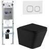 Комплект унитаза с инсталляцией WeltWasser AMBERG 350 ST + GELBACH 043 MT-BL + AMBERG RD-WT 10000011973 цвет Черный матовый с сиденьем Микролифт и клавишей смыва цвет Белый