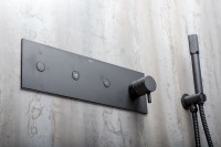 Душевая система Boheme Fusion 130-B Черная латунь на стену