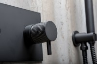 Душевая система Boheme Fusion 130-B Черная латунь на стену