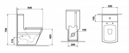 Унитаз моноблок Laguraty 2192A с бачком и сиденьем Микролифт фаянс напольный