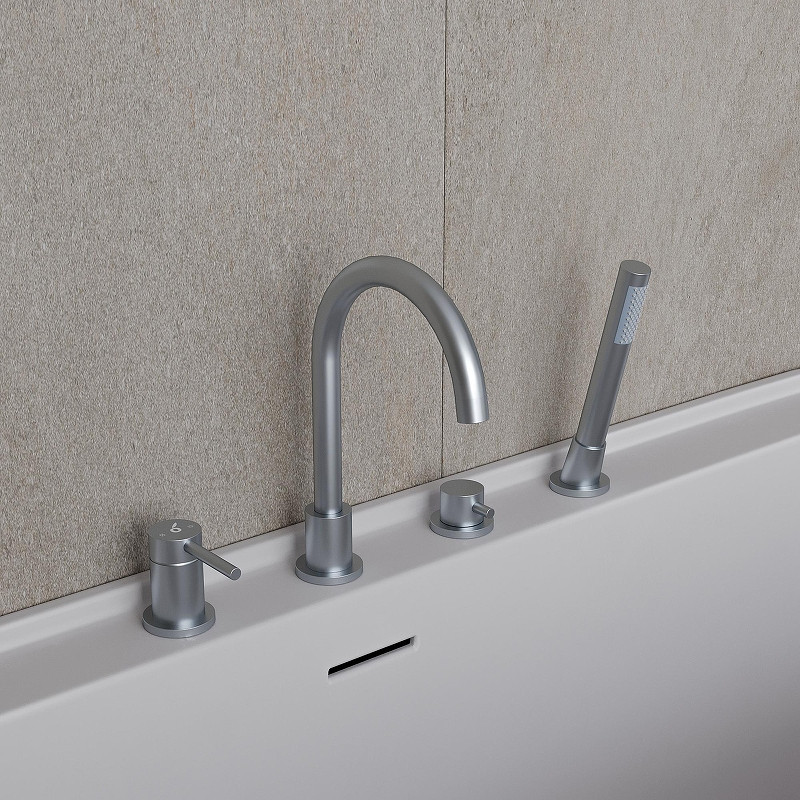 Смеситель на борт ванны Oliveeka Y OL-669017-MB цвет Черный матовый