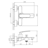 Смеситель для ванны Haiba HB60616 Хром латунь на стену