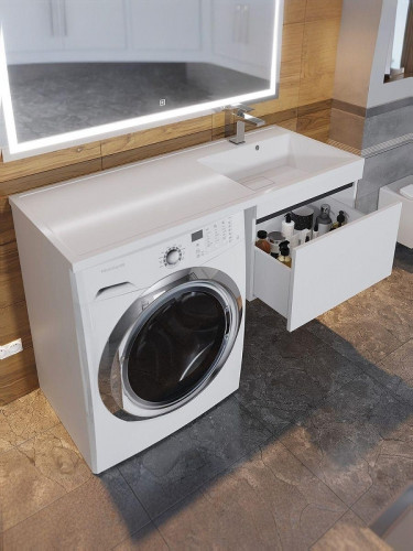 Тумба под раковину Uperwood Magenta 110 5930205163 подвесная цвет Белый матовый Графит матовый