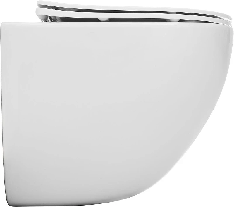 Унитаз с инсталляцией Aquanet EcoVortex 348039+347722+347724+296357 цвет Белый с сиденьем Микролифт и клавишей смыва цвет Хром