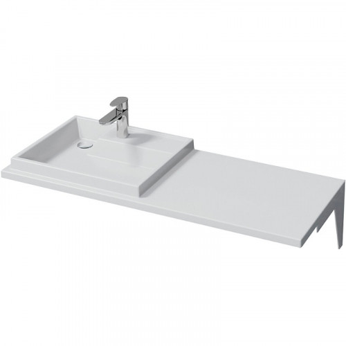 Раковина СанТа Юпитер 120 L 900124 с местом под стиральную машину Белая искусственный камень (литьевой мрамор) подвесная, полувстраиваемая, с местом под стиральную машину