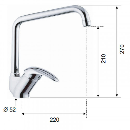 Смеситель для кухни Remer Ten T42U Хром латунь
