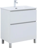 Тумба с раковиной Aquanet Вега 70 345381 цвет Белый глянец