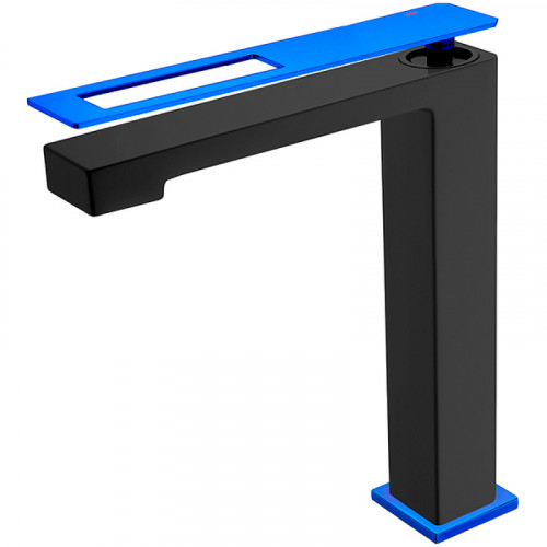 Смеситель для раковины Boheme Q 142-BUW Черный Синий латунь