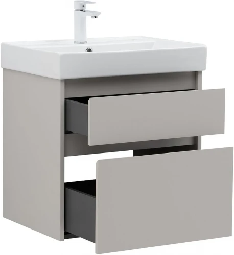 Тумба с раковиной Aquanet Nova Lite 2.0 60 348187 подвесная цвет Бежевый