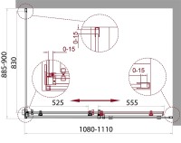 Душевой уголок BelBagno Acqua 110х90 ACQUA-AH-1-110/90-C-Cr профиль Хром стекло прозрачное