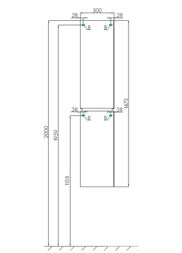 Шкаф пенал Aquaton Скай 30 R 1A238603SY01R подвесной Белый глянец МДФ / ЛДСП