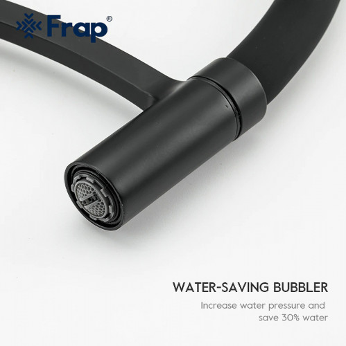 Смеситель для кухни Frap F4552-6 Черный матовый латунь