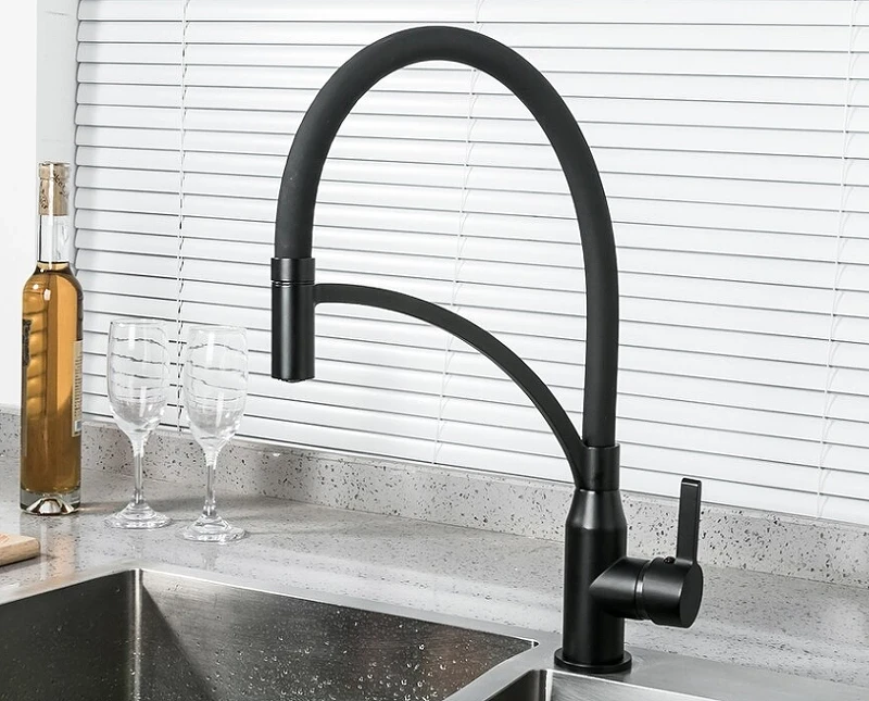 Смеситель для кухни Frap F4552-6 Черный матовый латунь