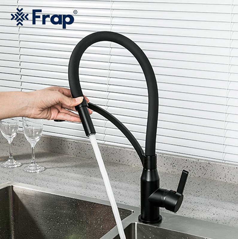 Смеситель для кухни Frap F4552-6 Черный матовый латунь