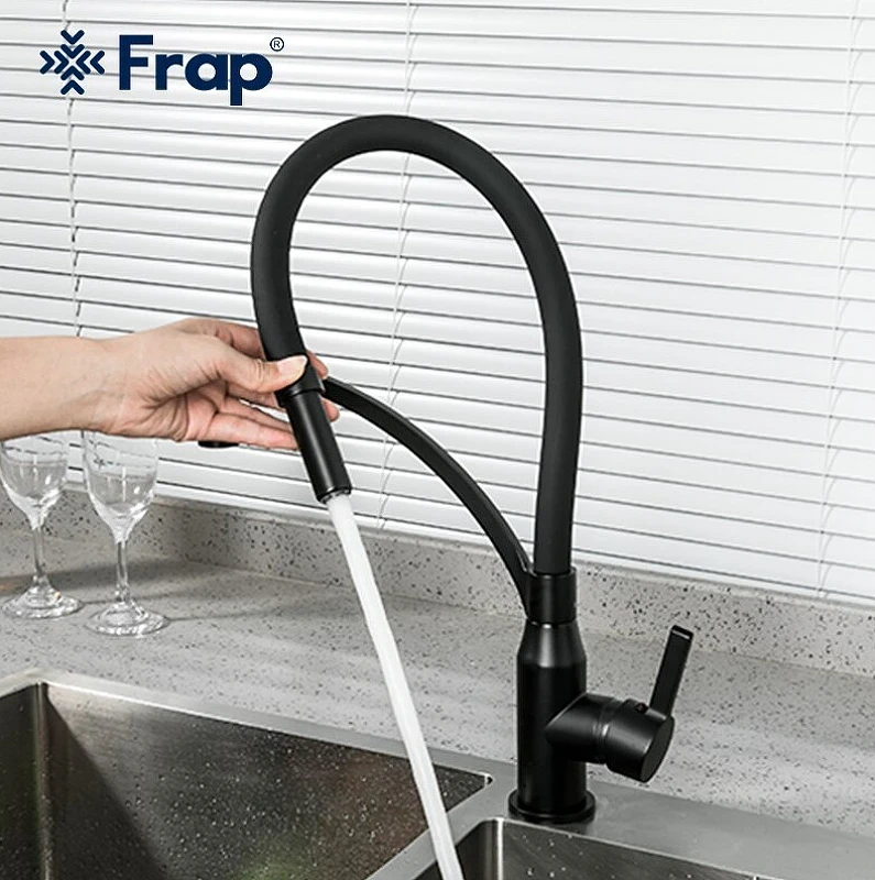 Смеситель для кухни Frap F4552-6 Черный матовый латунь