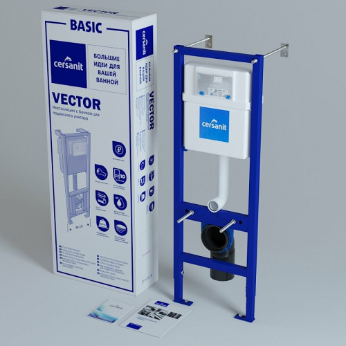 Инсталляция Cersanit Vector IN-MZ-VECTOR для унитаза без клавиши смыва нержавеющая сталь