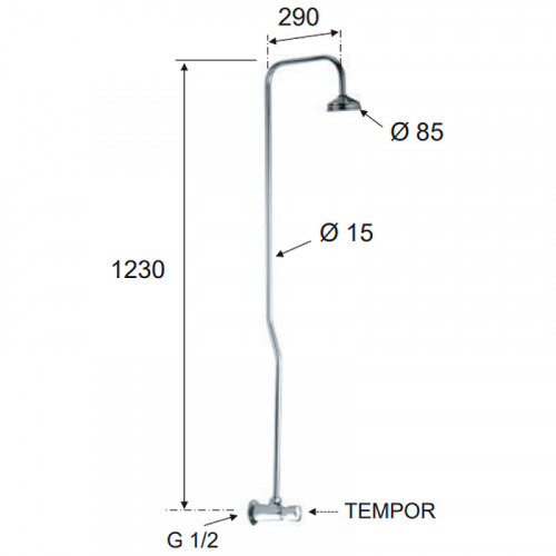Душевая система Remer Tempor TE53329EX351 Хром латунь на стену