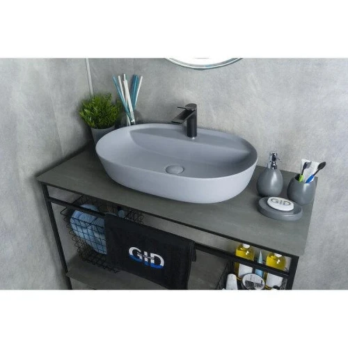 Раковина Gid Geometrico Gm1346 61 53341 цвет Серый матовый