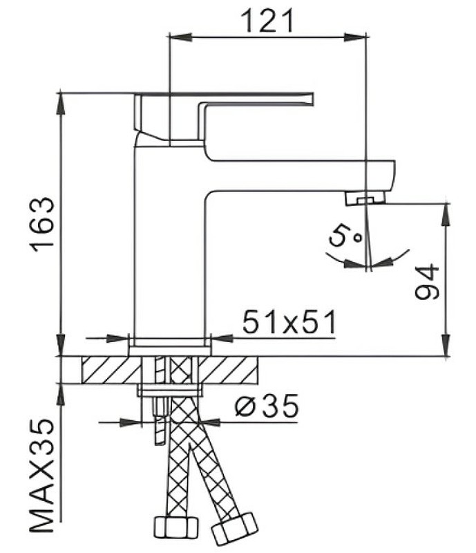 Смеситель для раковины Frap H73 F1073 Хром латунь