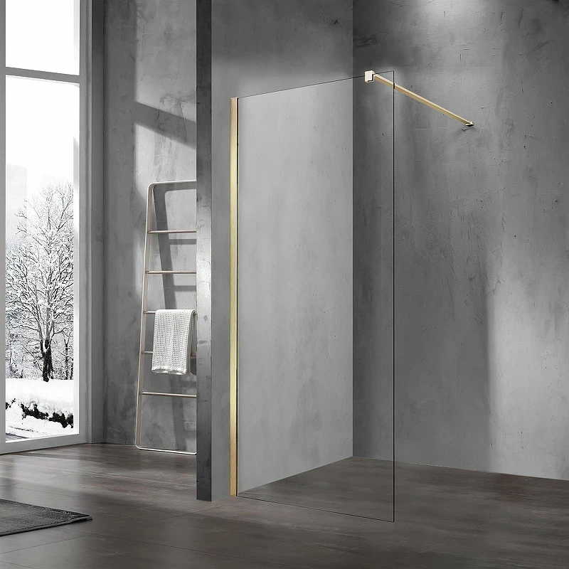 Душевая перегородка Vincea Walk-In 60 VSW-1H600CLG профиль Золото матовое стекло прозрачное