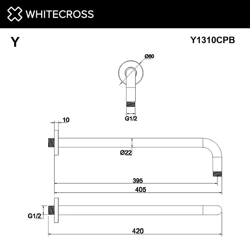 Кронштейн для верхнего душа Whitecross Y copper brushed Y1310CPB цвет Медь брашированная