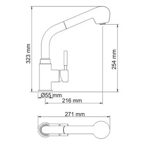 Смеситель для кухни WasserKRAFT Main 4166 Хром латунь