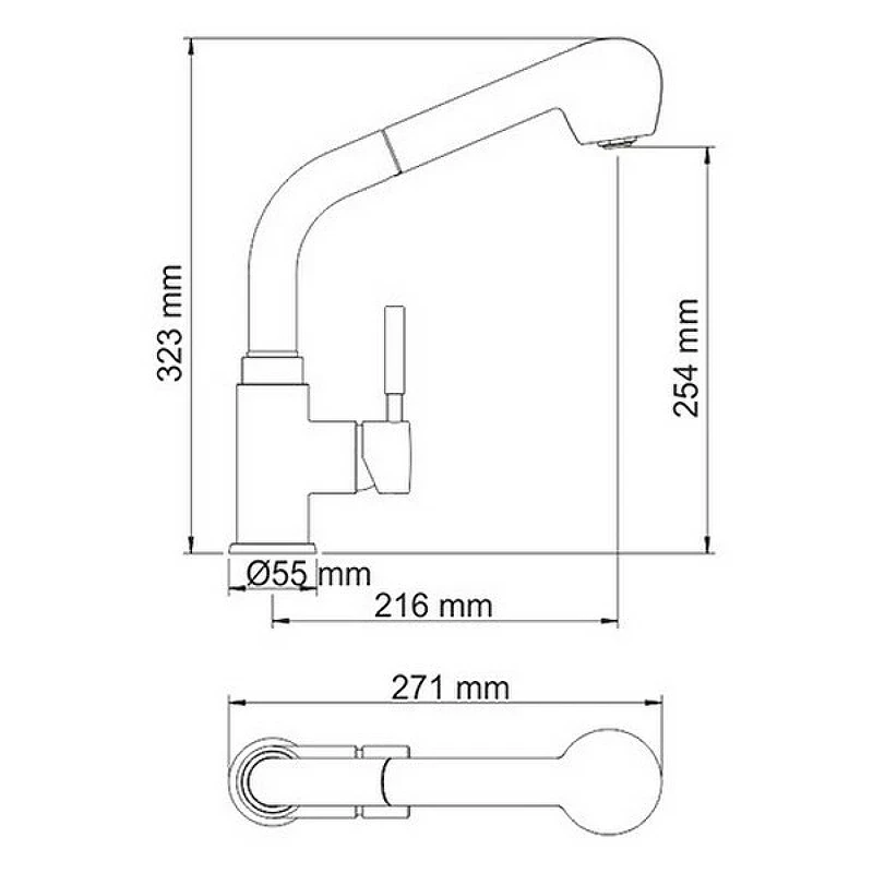 Смеситель для кухни WasserKRAFT Main 4166 Хром латунь