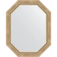 Зеркало Evoform Octagon 58x73 BY 7110 в багетной раме - Состаренное серебро с плетением 70 мм
