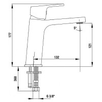 Смеситель для раковины E.C.A. Tiera 103508989EX Черный глянец латунь