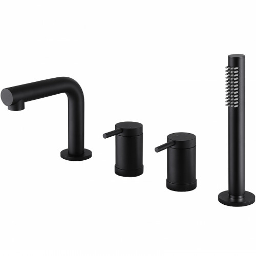 Смеситель на борт ванны Abber Emotion AF8813B Черный матовый латунь