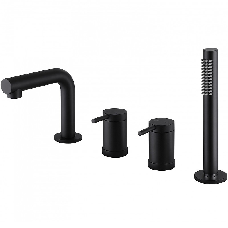 Смеситель на борт ванны Abber Emotion AF8813B Черный матовый латунь