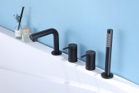 Смеситель на борт ванны Abber Emotion AF8813B Черный матовый латунь