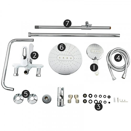 Душевая система Frap H49 F2449 Белая Хром латунь на стену