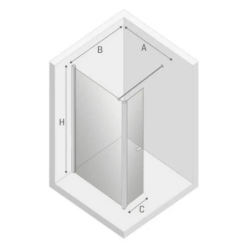 Душевая перегородка New Trendy New Soleo Chrome 70 K-0340 профиль Хром стекло прозрачное