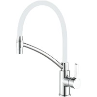 Смеситель для кухни Haiba HB73643-8 Хром Белый латунь