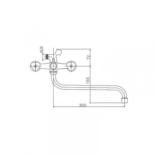 Смеситель для ванны Cron CN2209-2 Хром