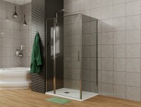 Душевая стенка Allen Brau Priority 80 3.31013.00G профиль Хром стекло тонированное