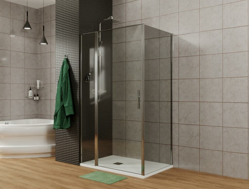 Душевая стенка Allen Brau Priority 80 3.31013.00G профиль Хром стекло тонированное