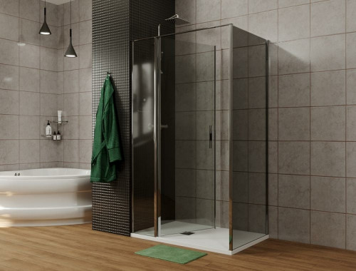 Душевая стенка Allen Brau Priority 80 3.31013.00G профиль Хром стекло тонированное