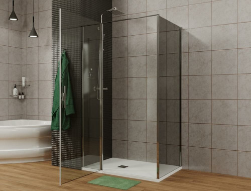 Душевая стенка Allen Brau Priority 80 3.31013.00G профиль Хром стекло тонированное