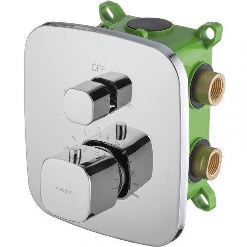 Смеситель для душа Swedbe Platta 9031 с термостатом Хром латунь встраиваемый
