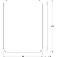 Зеркало Defesto Opti 60x80 DF 2807S с подсветкой 25W-4500К/Сенсорный выключатель/Нейтральный белый свет